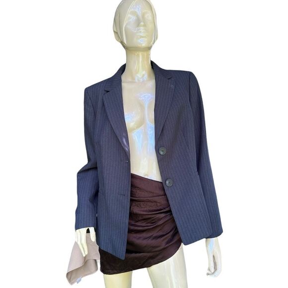 Vintage Le Suit Kasper Group Blue Striped Blazer - Picture 5 of 9